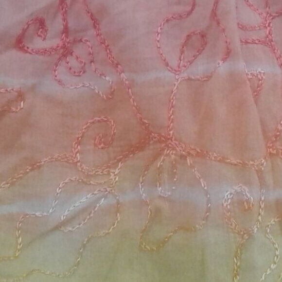 Raya Sun Boho Sundress Yellow Orange Sequins Embroidered Adjustable Straps 2T - Picture 4 of 4